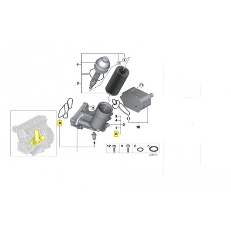 BMW Eļļas filtra korpusa blīve Elring 301.370, 11422247378