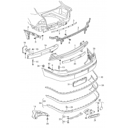 VW Phaeton 02- aizmugrures bampera āķa vāciņš 3D5807369V7S 2