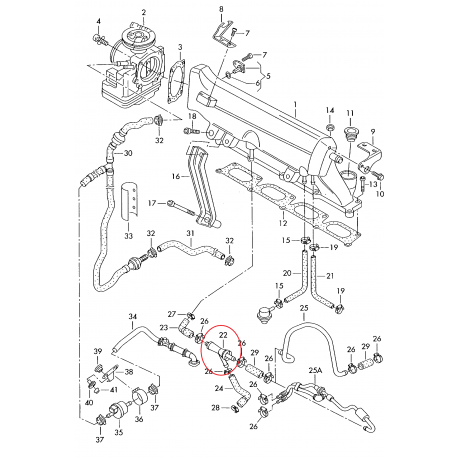 AUDI A4 TT VW Kartera ventilācijas caurule 058133753D, 113901755
