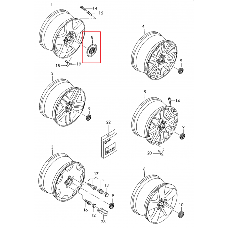 VW Golf 4, Bora 98-06 riteņu diska vāciņs...