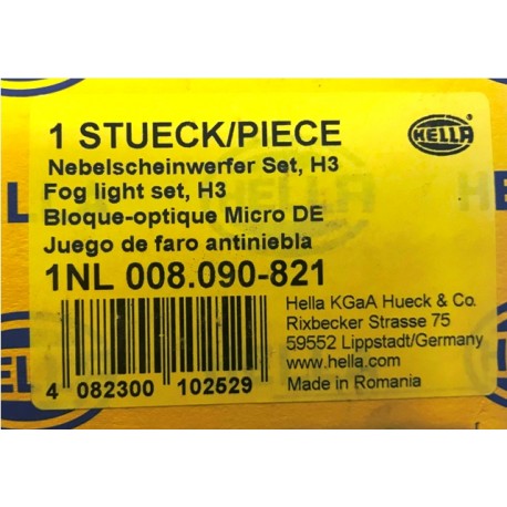 Unversālie HELLA miglas lukturu kompl. MICRO DE melns korpuss 1NL008090821