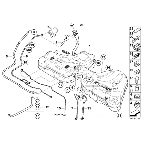 BMW E60, E61 E65, degvielas tvertnes blīvgumija 16146750467