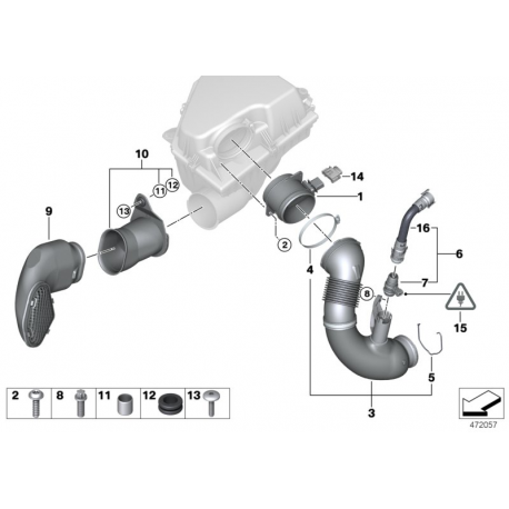 BMW E81, E90 kartera ventilācijas caurule 13717803842