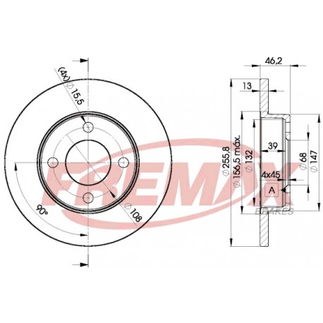 Audi 100 C3 Bremžu disks K27, 443615301, 431615301