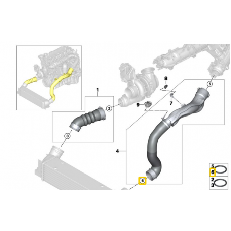 BMW E90 E60 E65  Intercooler gredzens 11617791469