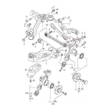 Audi A4 B6 B7 Skrūve OE daļa M12X1,5X87 WHT002262