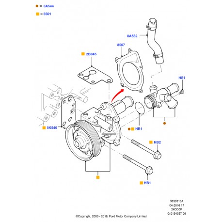 Vakuumsūkņa blīvju komplekts ELRING YC1Q-2B045-BD, 1103683