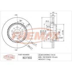 Bremžu diski FREMAX BD-7302, 09.9827.11, DDF1551 2