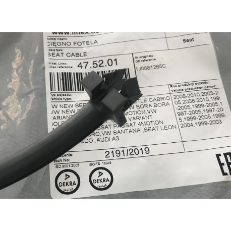 Audi A3 VW Golf 4 Sēdekļa nobīdes trose LINEX 1J0881265C