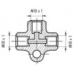 Cauruļu savienotājs T-gabals M10X1/E