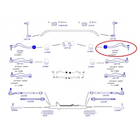 Svira LM27096M  MOOG,  	31126774825, 31126765995, 31126760183, 021-BMW98