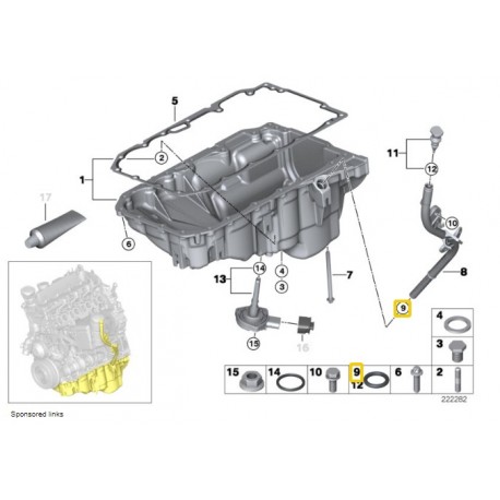 BMW Eļļas tausta korpusa blīve karterī 11437794698