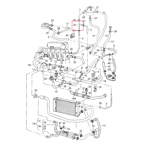 VW Transporter Caravelle T4 2.5tdi dzesešanas sistēmas flancis 074121438C