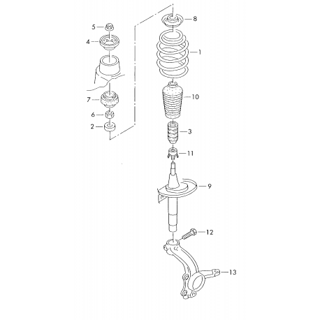VW Sharan pr. amortizatora atbalsts 7M0412319A