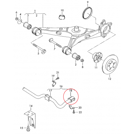 Stabilizatora bukse 7H0511414 FEBI BILSTEIN 100076, D21mm