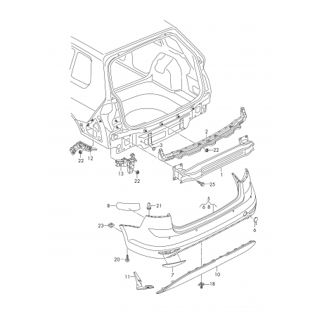 VW GOLF VII combi  aizmugures bampera kronšteins R 5G9807376