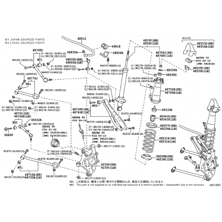 Lexus IS savērsuma regulācijas skruve 4840930020
