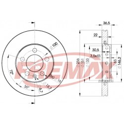 Bremžu diski FREMAX BD-5602 DF29390, 1J0615301L 2