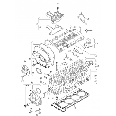 AUDI A1, A3, A4, A4 ALLROAD, A5, A6 Vakuumsūkņa blīvju komplekts Elring 443.020, 06H103121J
