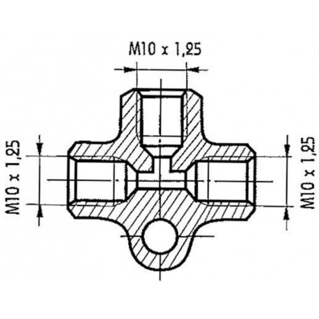 Cauruļu savienotājs T-gabals 10x1,25