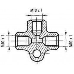 Cauruļu savienotājs T-veida savienotājs M10X1 2