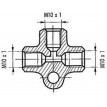 Cauruļu savienotājs T-veida savienotājs M10X1