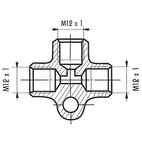 Cauruļu savienotājs T-veida savienotājs M12X1
