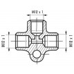Cauruļu savienotājs T-veida savienotājs M12X1