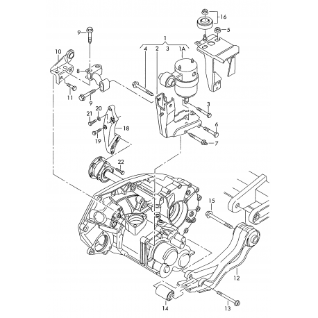 VW T4 kārbas stiprinājuma Spilvens FEBI BILSTEIN 34-V035, 701399661