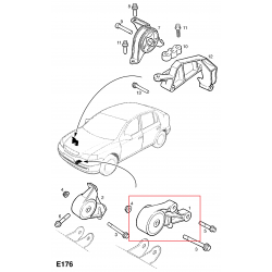Opel Zafira A Astra G motora priekšējais Spilvens CORTECO LM22634, 684697 2