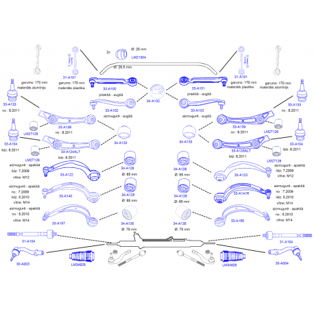 Sviras bukse LEMFÖRDER 34-A133, 35381 01, 8K0407182B