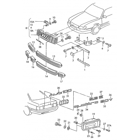 Audi 100 91-94 reste bamperī mazā ar miglas...
