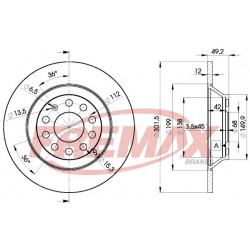 Bremžu diski FREMAX BD-5313, 08.8843.20, 4F0615601E