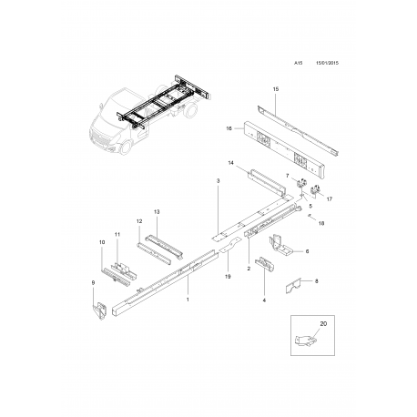 Opel Movano B 10- aizmugures vilkšanas cilpas stiprinājums 95515468