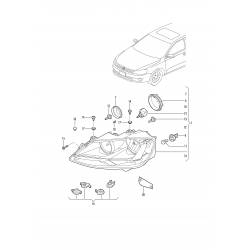 VW Jetta 11- repair kit for headlamp housing Right 5C7998226