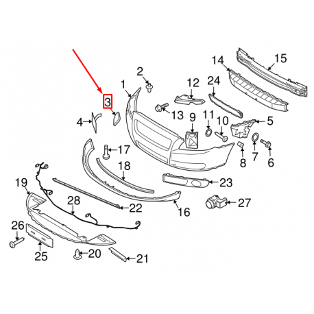 Volvo V70 08- luktura mazgātāja vāciņš R 39883061