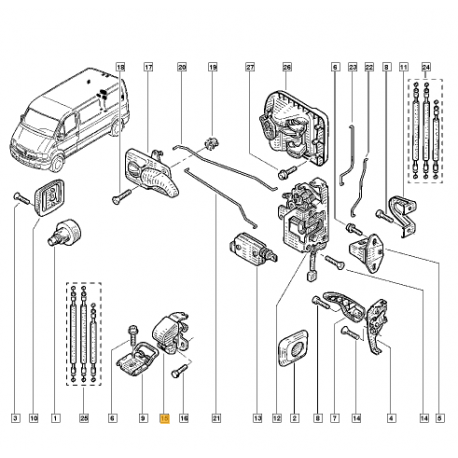 Renault Master 98- Slēdzis, Durvju slēdzene AS 7700351415, 7700352439