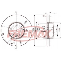 BMW E39 priekšējie Bremžu diski 09.8961.21, BD-5859