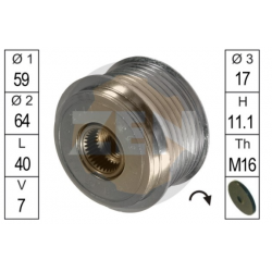 Generatora skriemelis ERA 535 0053 10Z, 23150-2W20A, 535 0053 10