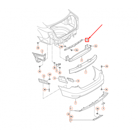 VW Jetta aizmugures bampera stiprinājums vidējais 5c6807863B