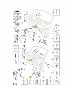 Opel Corsa D Pr. durvju atvēršanas trose 13100386