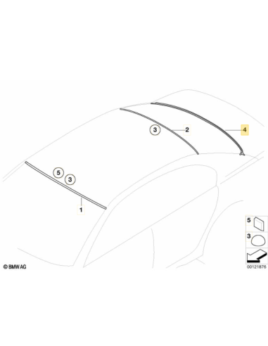 BMW E65 aizmugures loga apakšējais moldings 51717033257