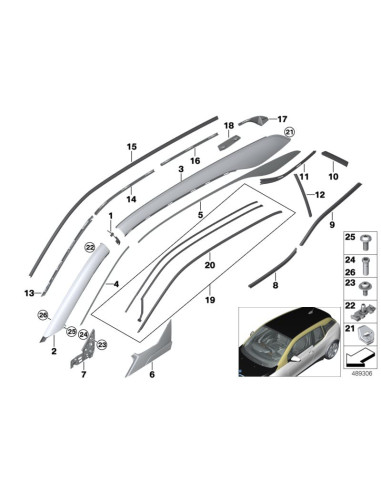 BMW I3 Jumta gumija 51447305025