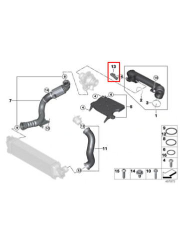 BMW F45 F46 F48 F54 F55 gaisa caurule 13718513943