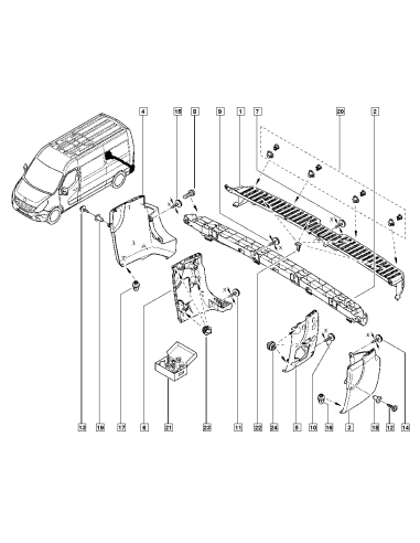Renault master stiprinājums uzlikai 5gab...