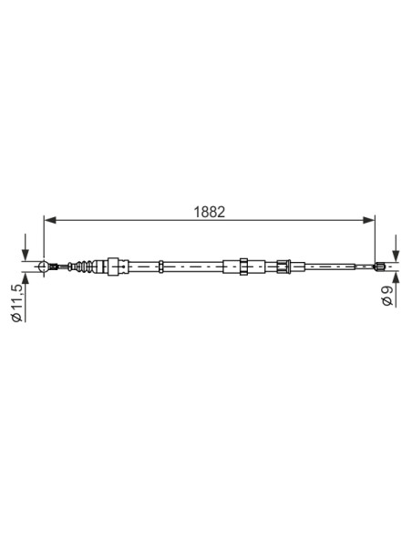 SKODA ROOMSTER bremžu trose Bosch 10.9051, 1987482193
