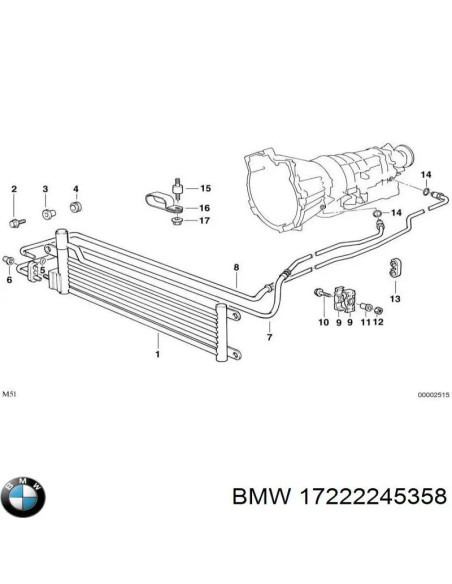 BMW E60 automātiskās karbas Blīvgredzens  17222245358