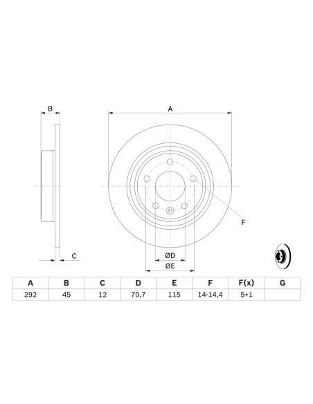Bremžu diski BOSCH 0 986 479 C58, BD-1558, ADW194307, 08.B351.11