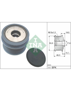 Generatora skriemelis INA 535 0364 10, 04L903021D, 04L...