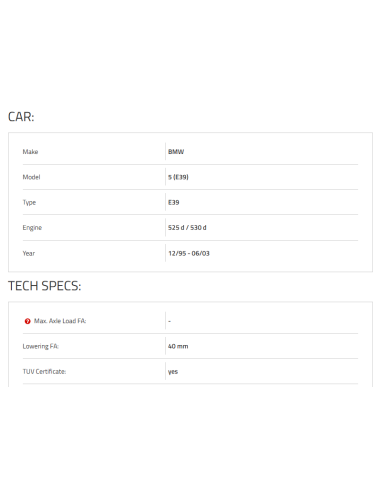 BMW E39 2,5D, 3,0D priekšējās atsperes...